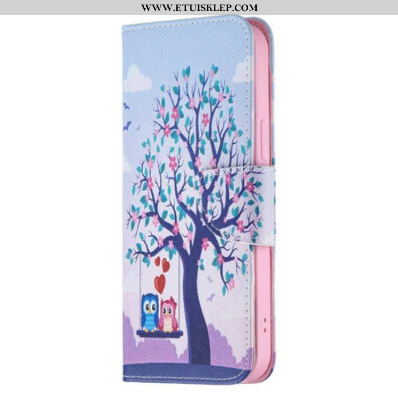 Etui Folio do iPhone 13 Pro Max Sowy Na Huśtawce